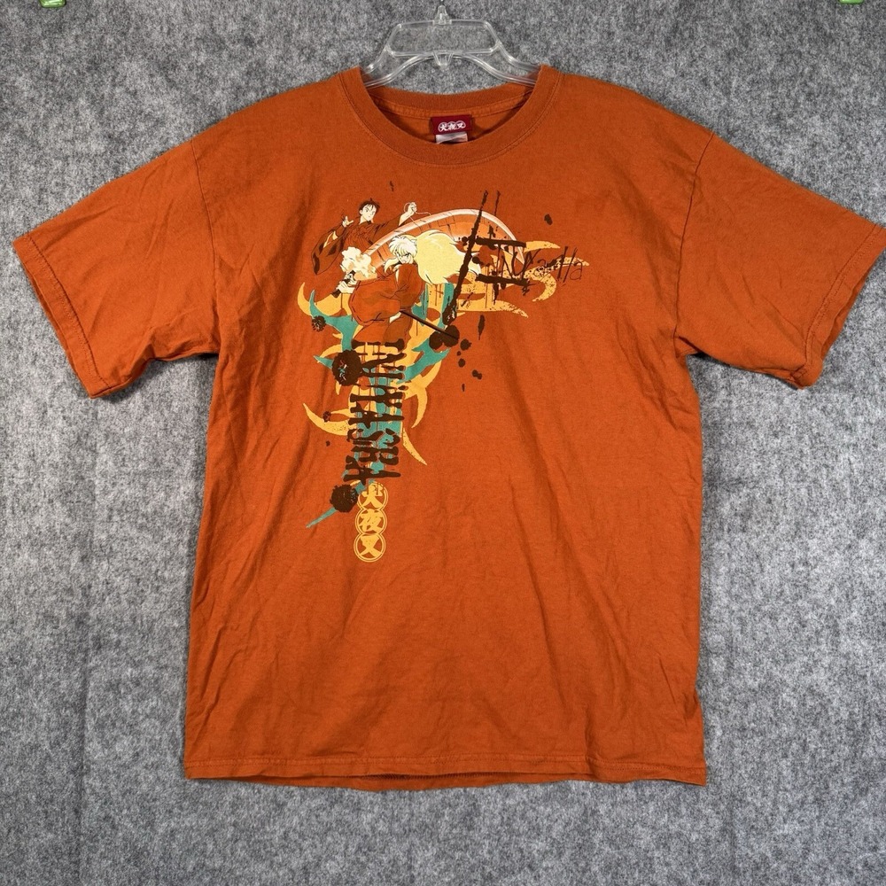 Vintage Inuyasha Anime Mens Shirt Large Y2k Cartoon Graphic Rare 2005